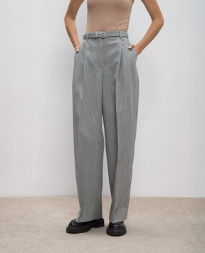 Jil Sander Серые брюки из шерсти в клеточку J02KA0278J40177