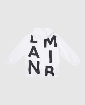 Balmain Дитяча біла куртка з принтом логотипа BU2P67N0098410