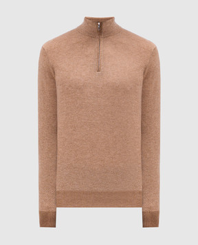 Loro Piana Бежевый джемпер из кашемира в полоску FAG4525