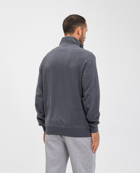 Brunello Cucinelli Серая спортивная куртка с нашивкой логотипа MM8363140G