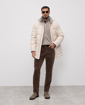 Brunello Cucinelli Коричневая футболка с принтом M0B138495