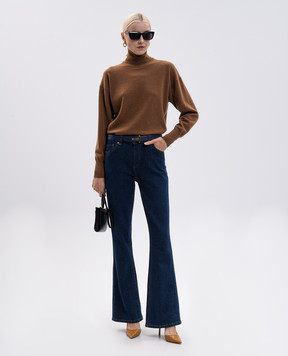 Tom Ford Коричневий светр з кашеміру з монограмою логотипа MAK1397YAX899