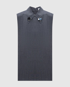 Jil Sander Сірий топ з вовни з металевими брошками J02NC0233J40171