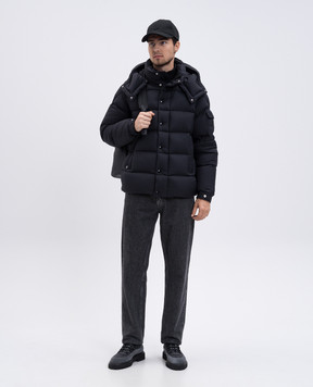 Moncler Чорний пуховик Vezere з логотипом K20911A0020553333