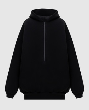 Fear of God Черное утепленное худи на молнии с логотипом FG25FW12123FLC