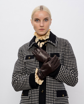 Sermoneta Gloves Шкіряні рукавички коричневого кольору B17