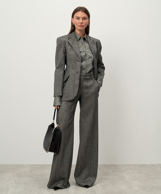 Ermanno Scervino Серый жакет с шерстью в узор D456I305QAV изображение 2