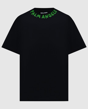 Palm Angels Чорна футболка з принтом логотипа PMAA072S24JER002