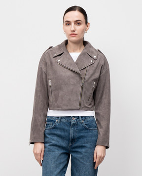 Babe Pay Pls Серая замшевая укороченная косуха 2516SUEDE
