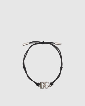 Dolce&Gabbana Чорний браслет-шнурок з логотипом DG WBP5L1W1111