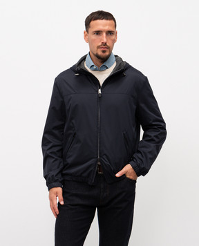 Canali Синя куртка з капюшоном SG03220O40995