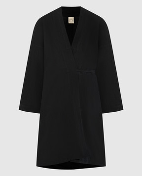 Jan Jan Van Essche Черный удлиненный кардиган на запах KIMONO14WASHISHIRTING