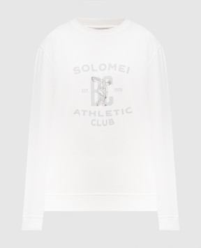 Brunello Cucinelli Белый свитшот с брендовым принтом MW8633380G