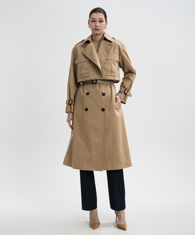 Max Mara Weekend - Бежевый двубортный тренч-трансформер VIVETTA