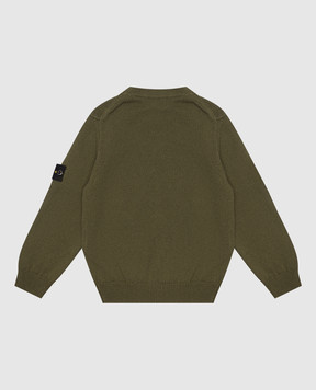 Stone Island Дитячий зелений светр зі знімним патчем логотипа K1S165100010S00D31012