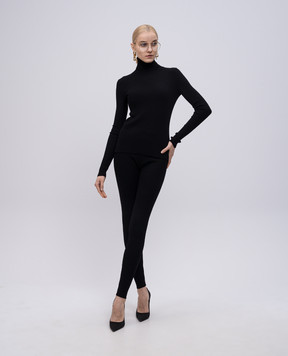 Dolce&Gabbana Чорні легінси з вовни в рубчик FXU07TJCVXG