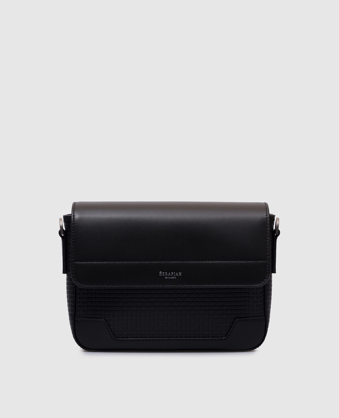 

Черная кожаная сумка-мессенджер Flap, Черный, Сумки через плечо