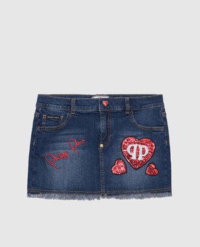 Philipp Plein Детская джинсовая юбка с логотипом GDV00061216