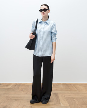 PROENZA SCHOULER Блакитна блуза Madison із шовку в смужку R2514017BSP178
