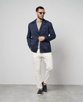 Stefano Ricci Синий блейзер из шерсти M1RSJ044T0W0007Q