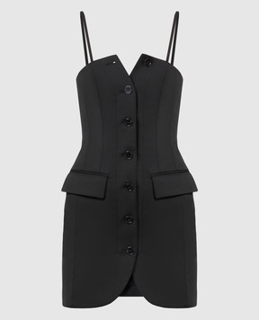Dondup Черное платье мини из шерсти DA393WS0110DXXX