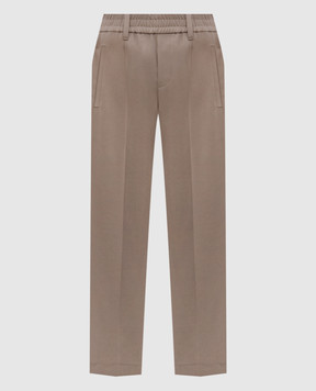 Brunello Cucinelli Брюки цвета хаки с цепочкой мониль MA126P8416