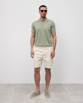 Canali Бежевые шорты с отворотами PT0135595606
