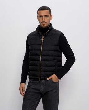 Versace Чорний пуховий жилет Barocco 10210251A09785