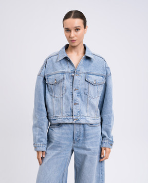 Alexander Wang Блакитна джинсова куртка з патчем логотипа 4DC3252777