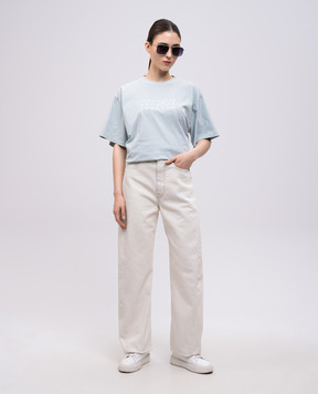 Maison Margiela MM6 Бежеві джинси з патчем логотипа S62LB0184M30018
