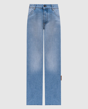 Off-White Голубые джинсы-клеш с патчем логотипа OWYA062S25DEN001