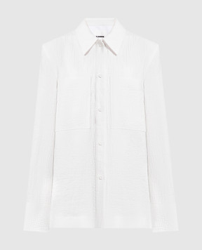 Jil Sander Біла сорочка з льону з ефектом жатки J02DL0226J60083