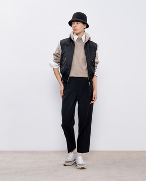 Brunello Cucinelli Чорні штани з вовною MPW07P8308