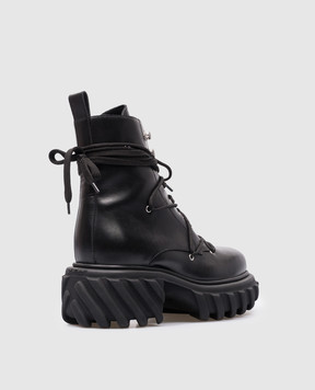 Off-White Чорні шкіряні черевики Tractor OWID040F23LEA001