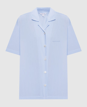 Dore & Rose Голубая пижамная рубашка в полоску с логотипом SHORSLEEVESTRIPEDPJTOP