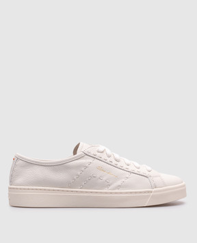 Santoni Белые кожаные кроссовки с логотипом. WBGT61345PNNTDYI