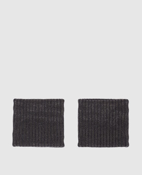 Brunello Cucinelli Серые манжеты с цепочкой мониль из эколатуни M0T18HT289