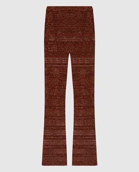 Twinset Коричневые брюки клеш с люрексом 251TT3196