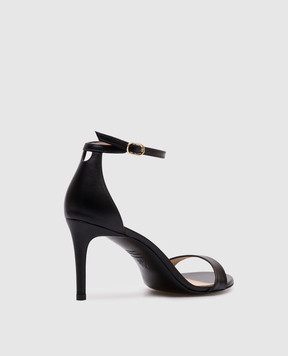 Stuart Weitzman Чорні шкіряні босоніжки NUDIST SK306
