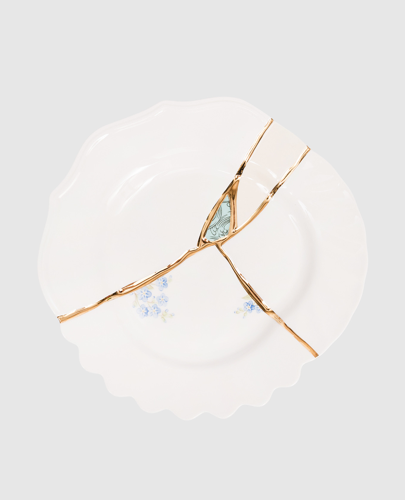 

Белая фарфоровая десертная тарелка с позолотой 24 карата, Белый, Посуда