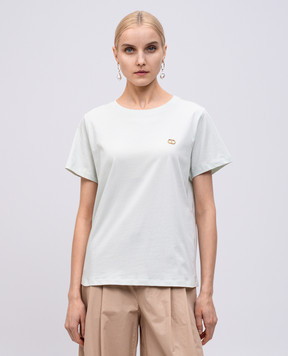 Twinset Зелена футболка з емблемою з кристалами 251TT2040