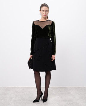 Lanvin Зеленая бархатная блуза RWTO60102393