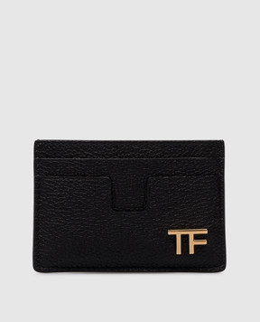 Tom Ford Черный кожаный картхолдер с металлическим логотипом. S0466LCL095G