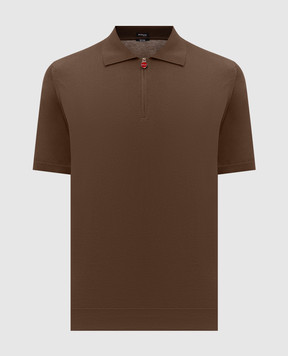 Kiton Поло цвета хаки с логотипом UMKX33Z