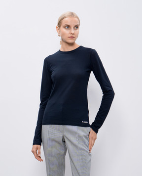 Jil Sander Синий лонгслив с принтом логотипа. J40GC0006J45031