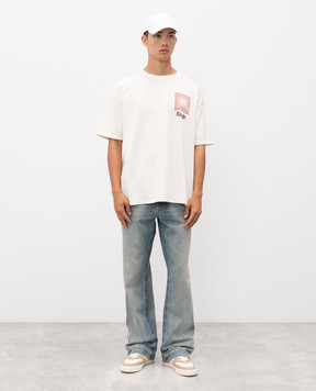 Rhude Бежева футболка з принтом логотипа RHPF25TT03012