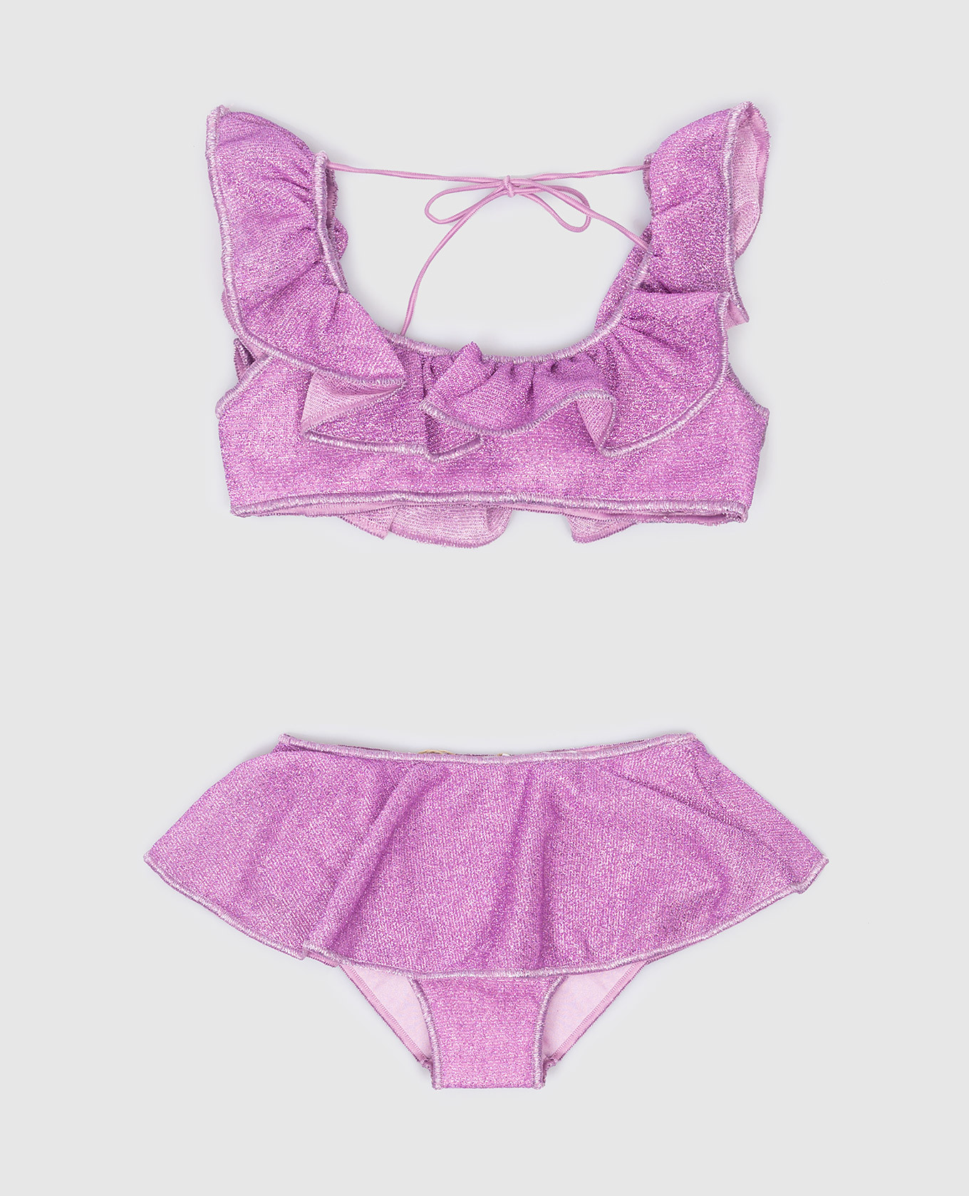 Children's purple swimsuit OSEMINI LUMIERE TWO PIECE VOILE with lurex