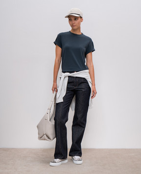 Brunello Cucinelli Синя футболка з ланцюжком моніль M0T18BD200