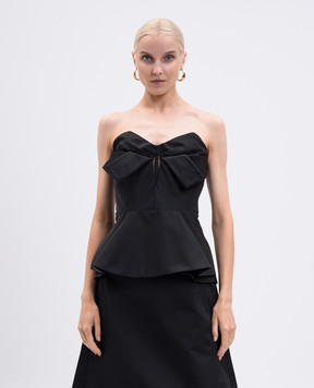 Alexander McQueen Черный корсетный топ с шелком 839622QEAGH