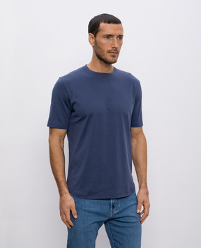 Loro Piana Синяя футболка с шелком FAF6128